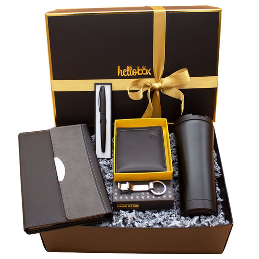 Herren Geschenkset 🎁👔 – Geldbörse, Thermobecher, Notizbuch, Kugelschreiber & Schlüsselanhänger