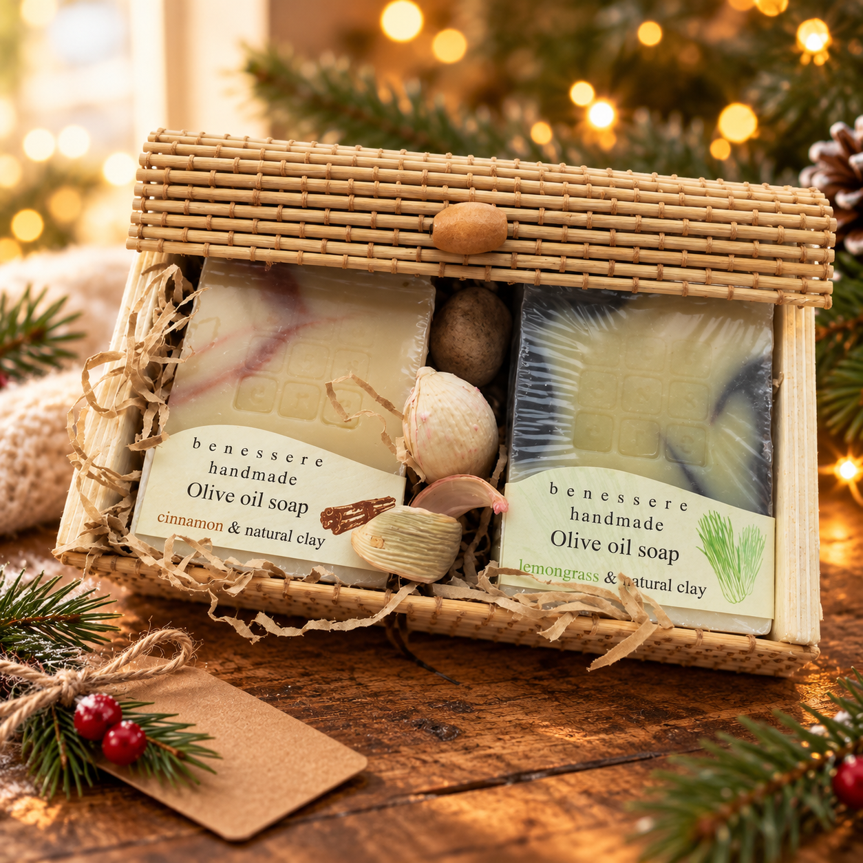 Olivenöl-Seifen-Geschenkbox als Weihnachtsgeschenk