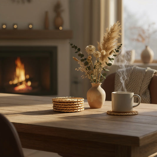 Kuno – Handgefertigte Rattan-Untersetzer (Set aus 6) 🌱🪵