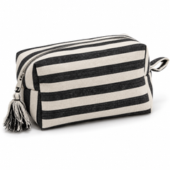 Handgefertigte Kosmetiktasche Ole – Schwarz/Natur