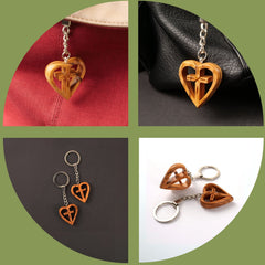 Schlüsselanhänger Kreuz im Herz aus Olivenholz ❤️🌿 Handgefertigt in Bethlehem