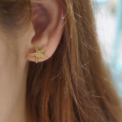 Seestern Ohrringe 🐚✨ – Echte Meeresstruktur aus 925 Silber · Handgefertigt