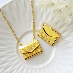 Goldene Daisy Medaillon Kette ✉️🌼 – 24K Vergoldet · Verstellbar