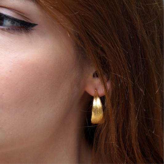 Olivenblatt Creolen 🌿 – 925 Silber · 14K Vergoldet