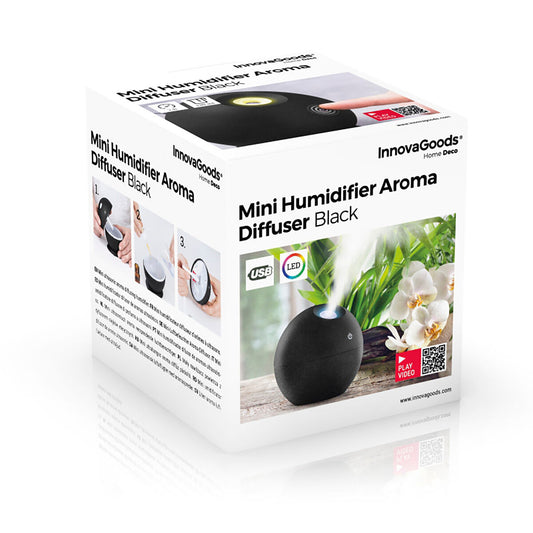 🌫️🕯️ Mini Luftbefeuchter & Duft-Diffusor – Schwarz | InnovaGoods