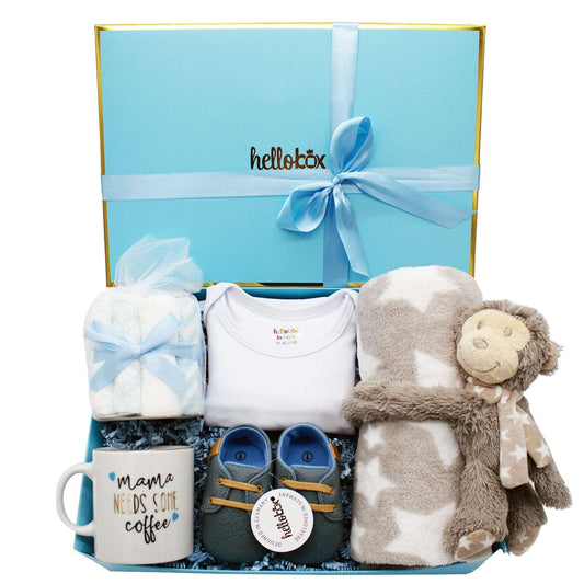 Hellobox Geschenkset für Neugeborene 🎁🍼 – Mit Babydecke, Kuscheltier, Body & mehr