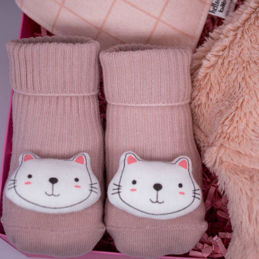 Baby Geschenk zur Geburt Mädchen 🎁👼 – Schmusetuch, Lätzchen & Anti-Rutsch-Socken