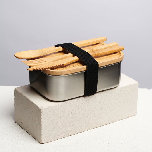 🥗Jim Corbett Lunchbox – 800 ml | Edelstahl & Bambus🌱