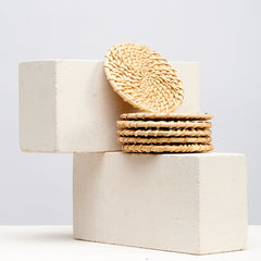 Kuno – Handgefertigte Rattan-Untersetzer (Set aus 6) 🌱🪵