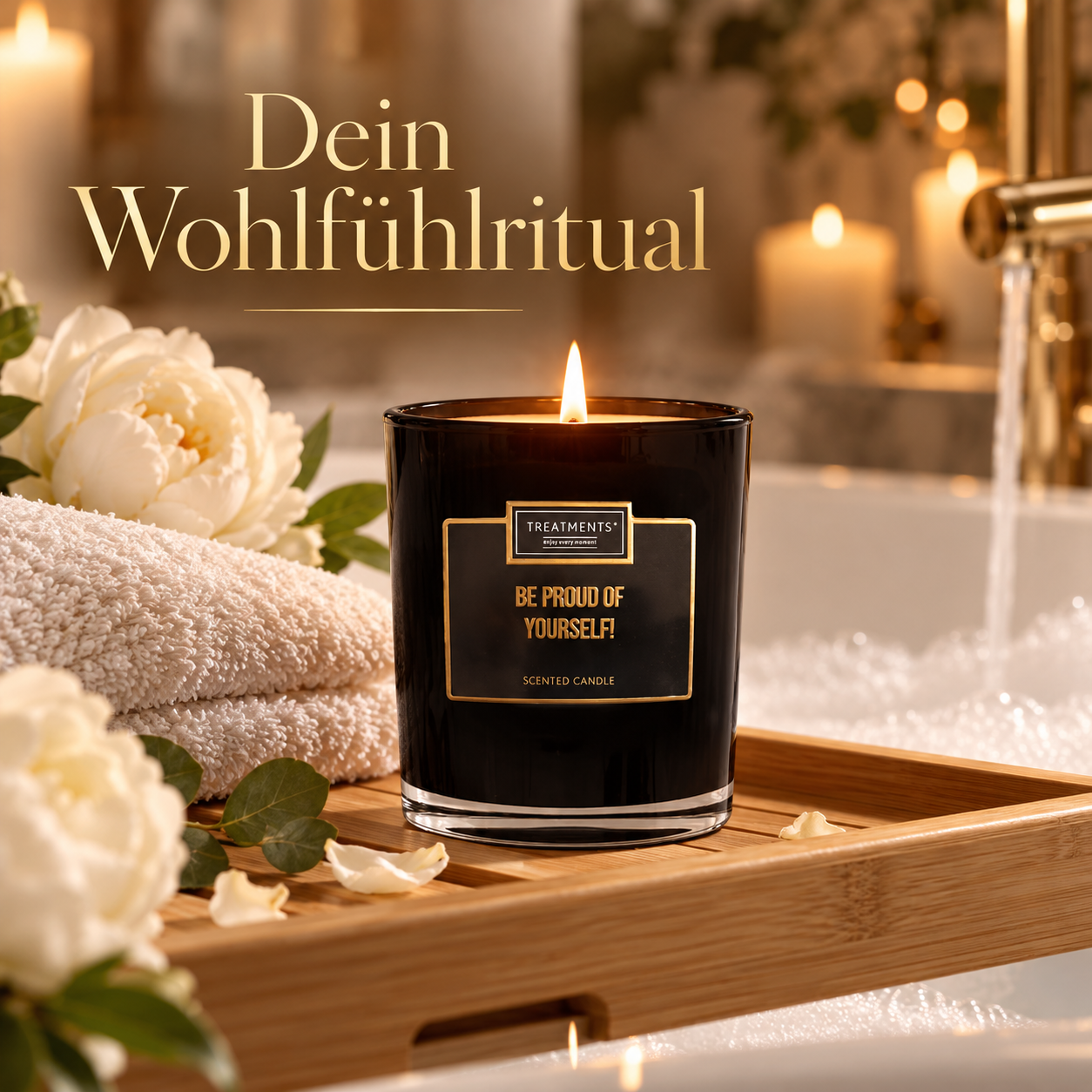 Duftkerze beim entspannenden Badritual
