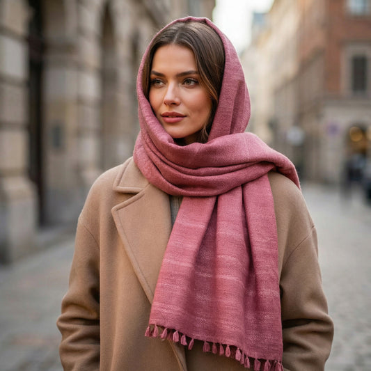🧣 Eri Seide Schal „Muted Pink“ – Nachhaltig, vegan & luxuriös ✨