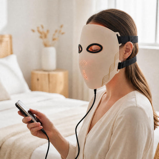 4D Silikon LED Gesichtsmaske 🌟 – Rotlicht & Nahinfrarot Therapie