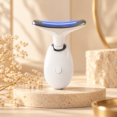 Hals- & Gesichtsmassager mit Wärme, LED & EMS