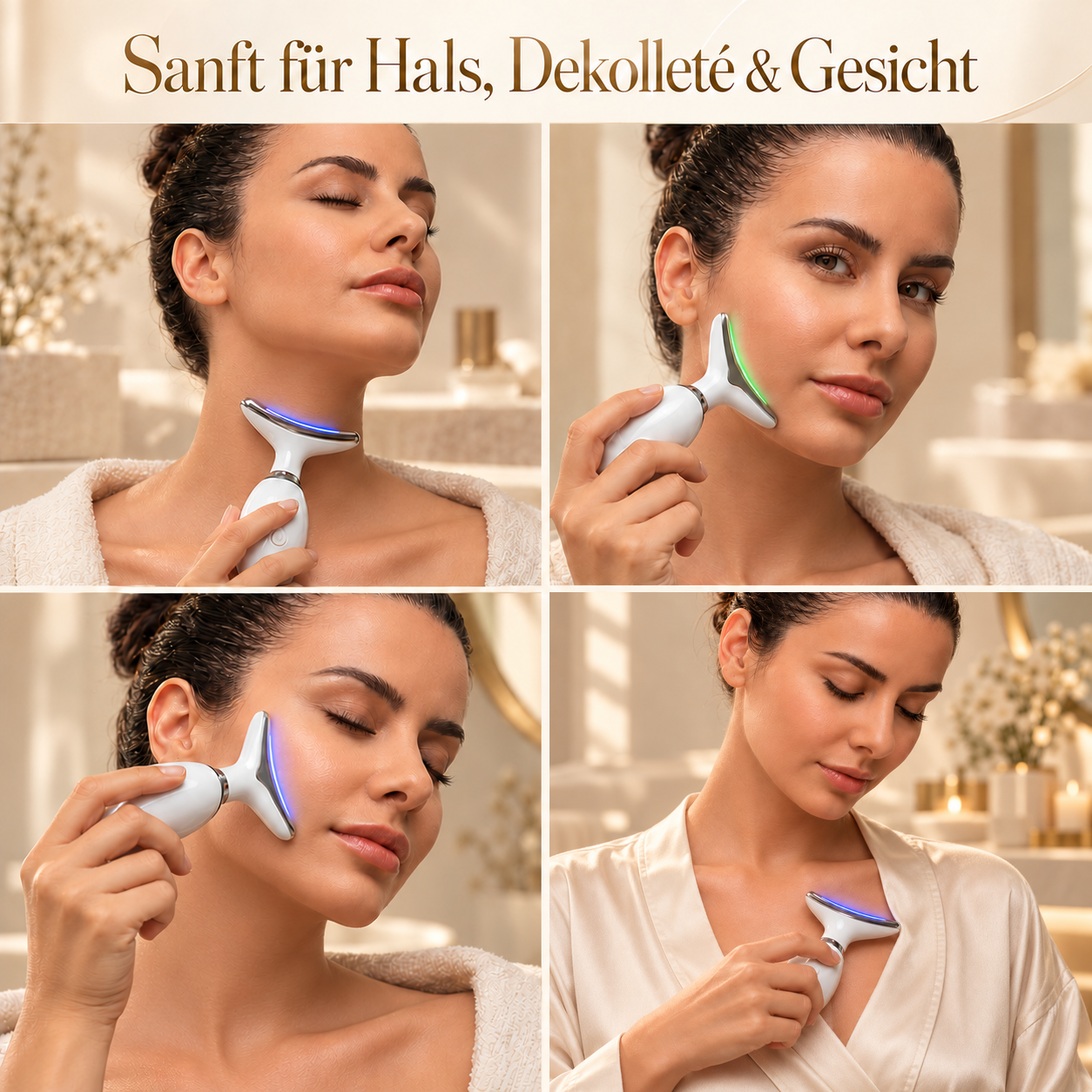 Anwendung an Hals, Dekolleté und Gesicht