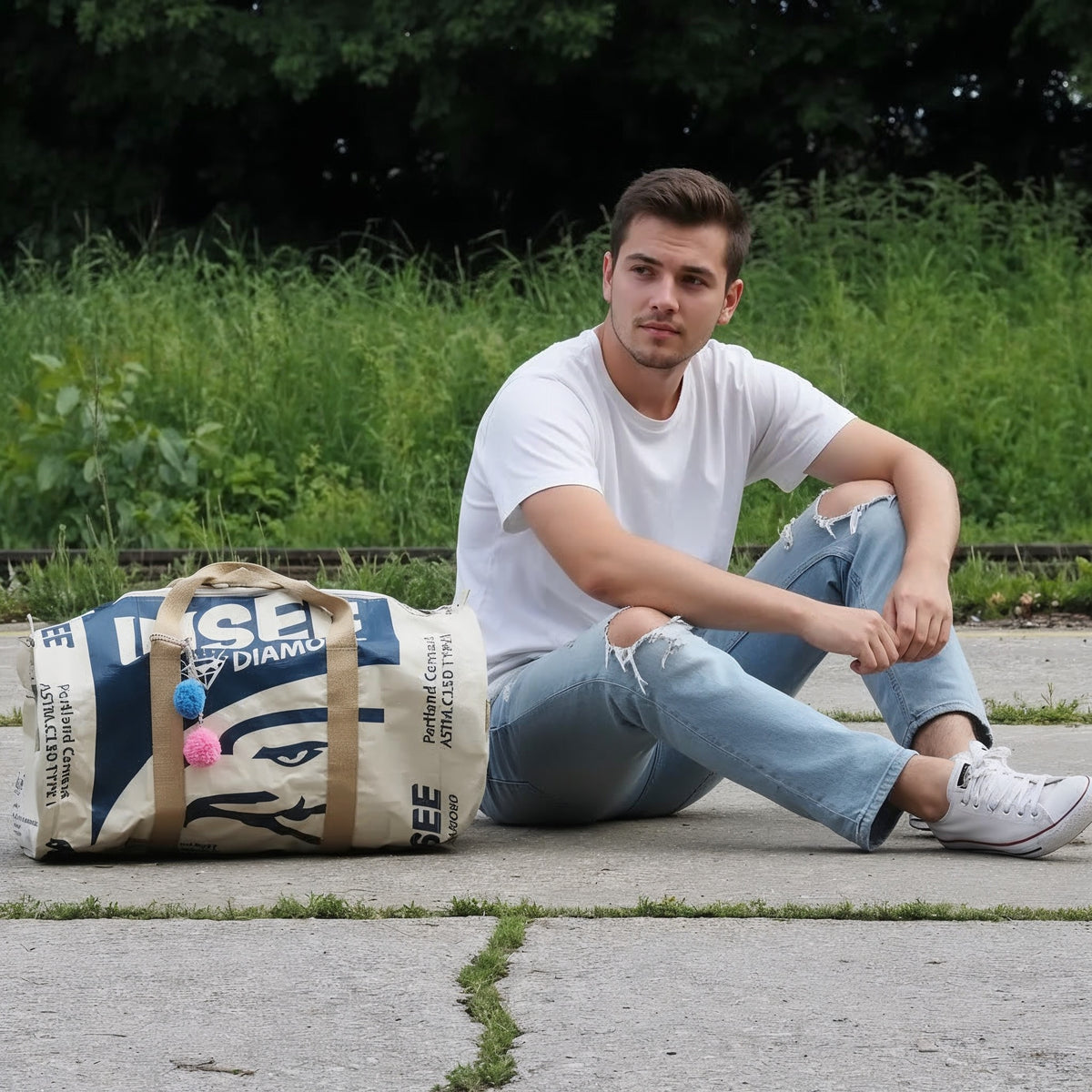 🧳 Bag “SPORTY” XL – Upcycling-Reisetasche (60×30 cm)