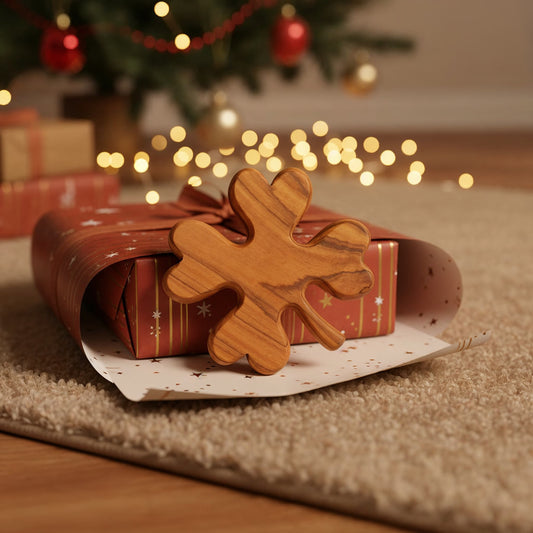 Kleeblatt als Glücksbringer aus Olivenholz – Handgeschnitzt aus Bethlehem