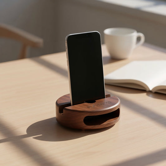 Walnut Squirrel – Holz Phone Stand & Sound Verstärker 🐿️📱🎶