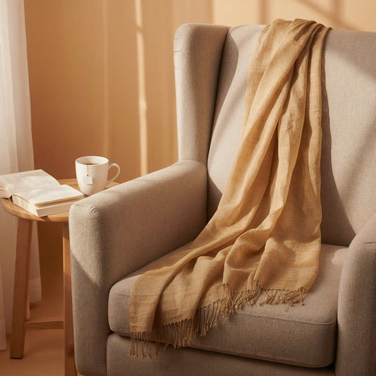 Heritage Silk – Goldener Muga Seidenschal ✨🌿